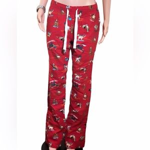 Women’s Holiday Ski Dogs Printed Flannel Sleep Pants M/Tall